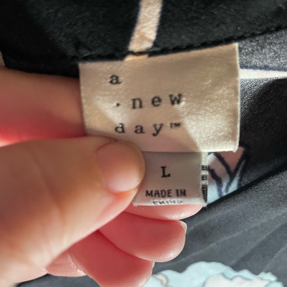 Women’s A New Day black flower summer dress- Size large - Picture 5 of 5